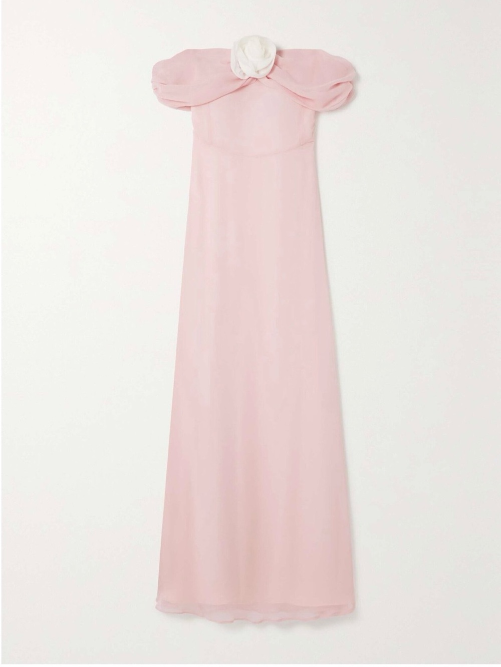 Bernadette Blair Off-the-shoulder Appliquéd Silk-georgette Maxi Dress SZ 36 NWT